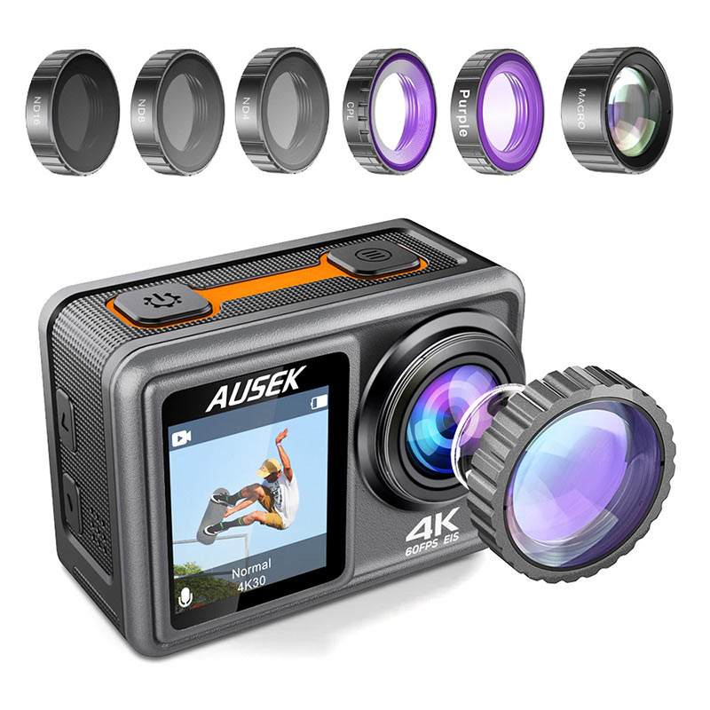Diving camera 4k wifi with remote control dual screen AT-S81TR