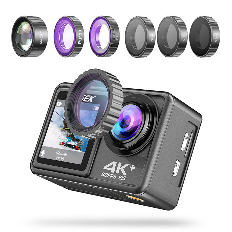 Diving camera 4k wifi with remote control dual screen AT-S81TR