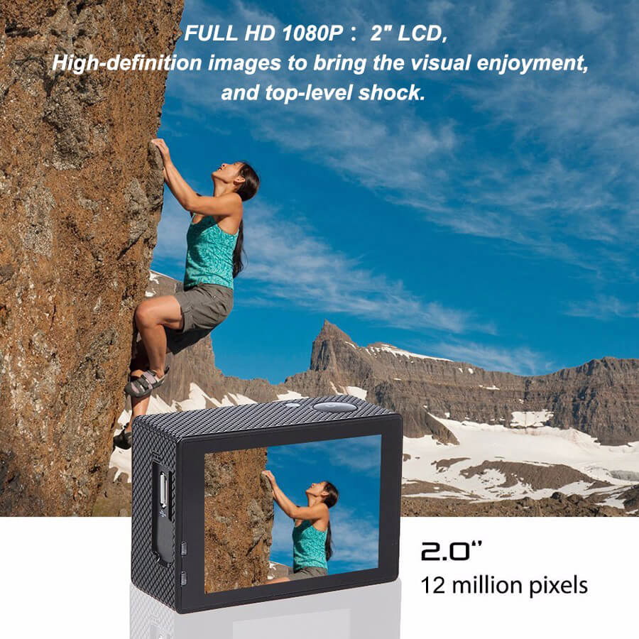 Sport Action Camera Hd 1080p Lcd Screen 5million Pixels - Temu