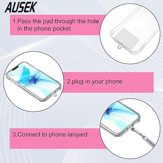 AUSEK Cell Phone Lanyard，Phone Strap，Lanyard with Adjustable Nylon Neck Strap for Crossbody Or Hanging Around The Neck (Rose Gold)