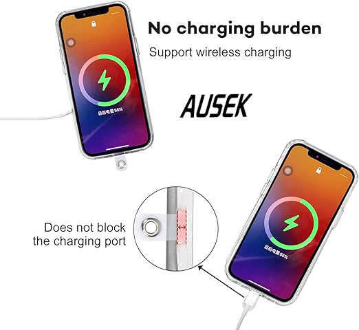 AUSEK Cell Phone Lanyard，Phone Strap，Lanyard with Adjustable Nylon Neck Strap for Crossbody Or Hanging Around The Neck (Rose Gold)