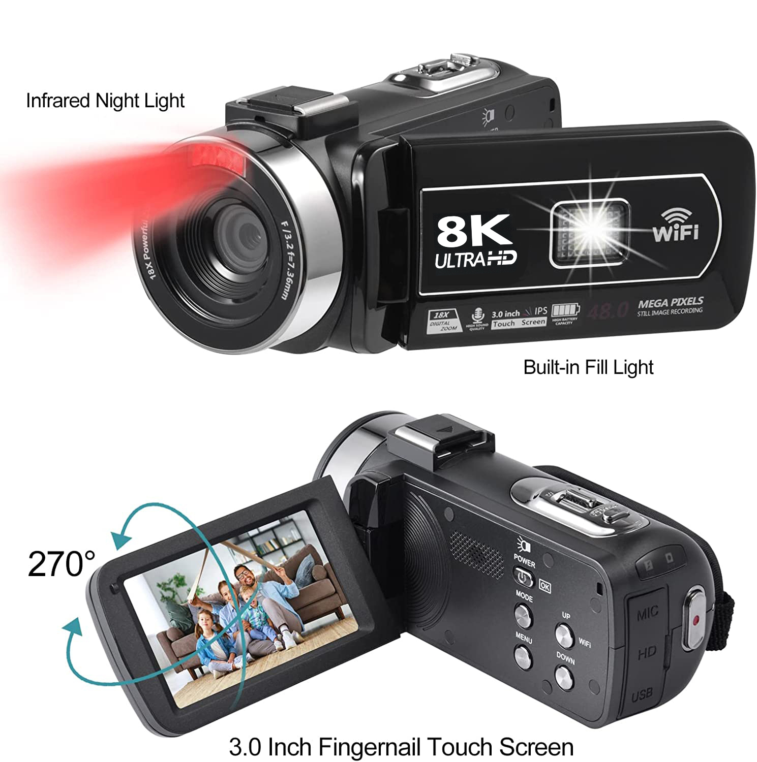 Unleash Your Creativity with AC-258KM Digital Camera: CMOS 13MP Sensor, Expandable up to 48MP for Stunning Image Quality