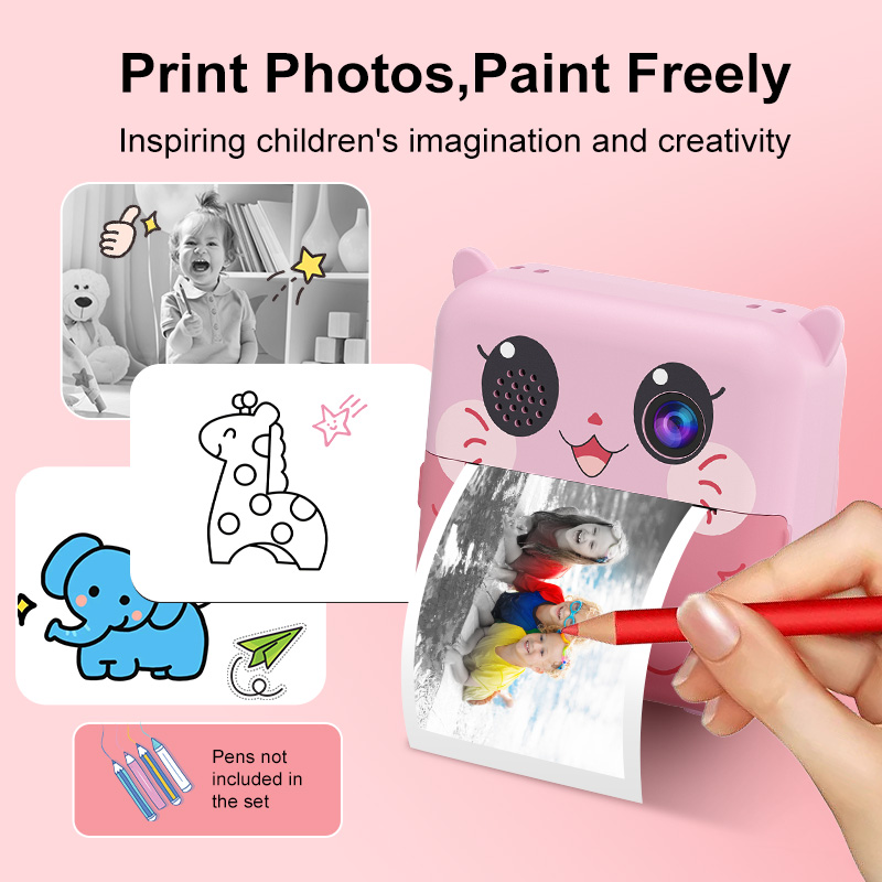 Dual lens cute Kids printing camera AD-G202