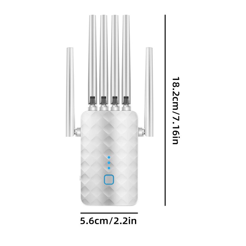 Ourlife 6-Antenna Dual Band 2026 WiFi Range Extender, 2.4GHz & 5GHz Signal Booster Repeater with 1200Mbps Speed, Wall-Through WiFi Amplifier, Ethernet Port, Repeater & AP Mode (White)