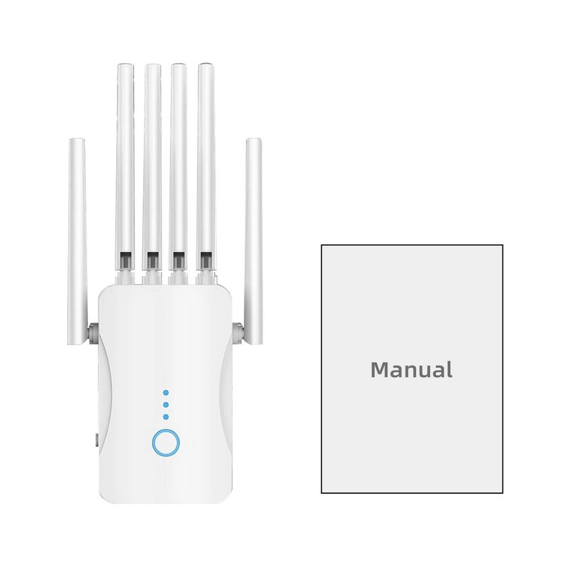 Ourlife 2026 Dual Band WiFi Range Extender with 6 External Antennas, AC1200 Signal Booster Repeater, 2.4GHz & 5GHz, Ethernet Port, Wall Plug WiFi Amplifier(White).